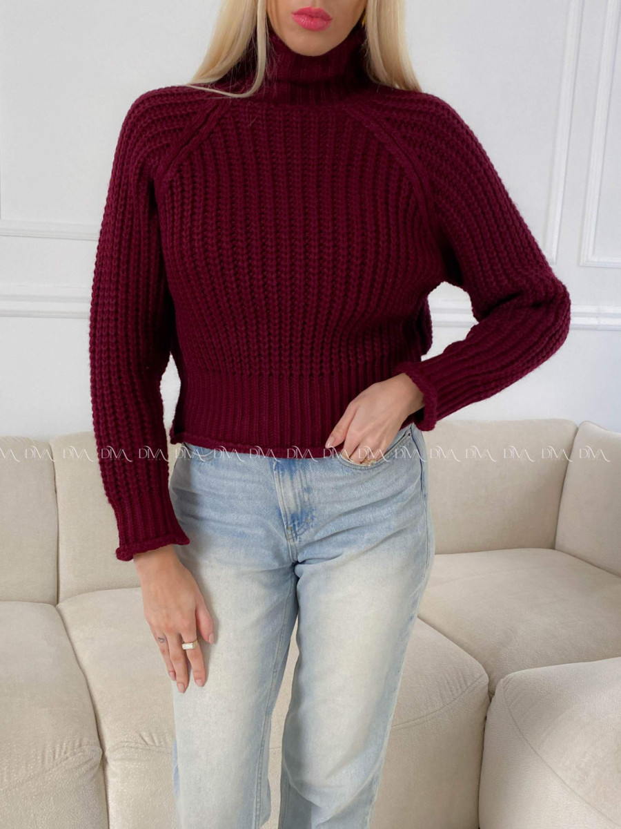 Crop rolák burgundy A 176