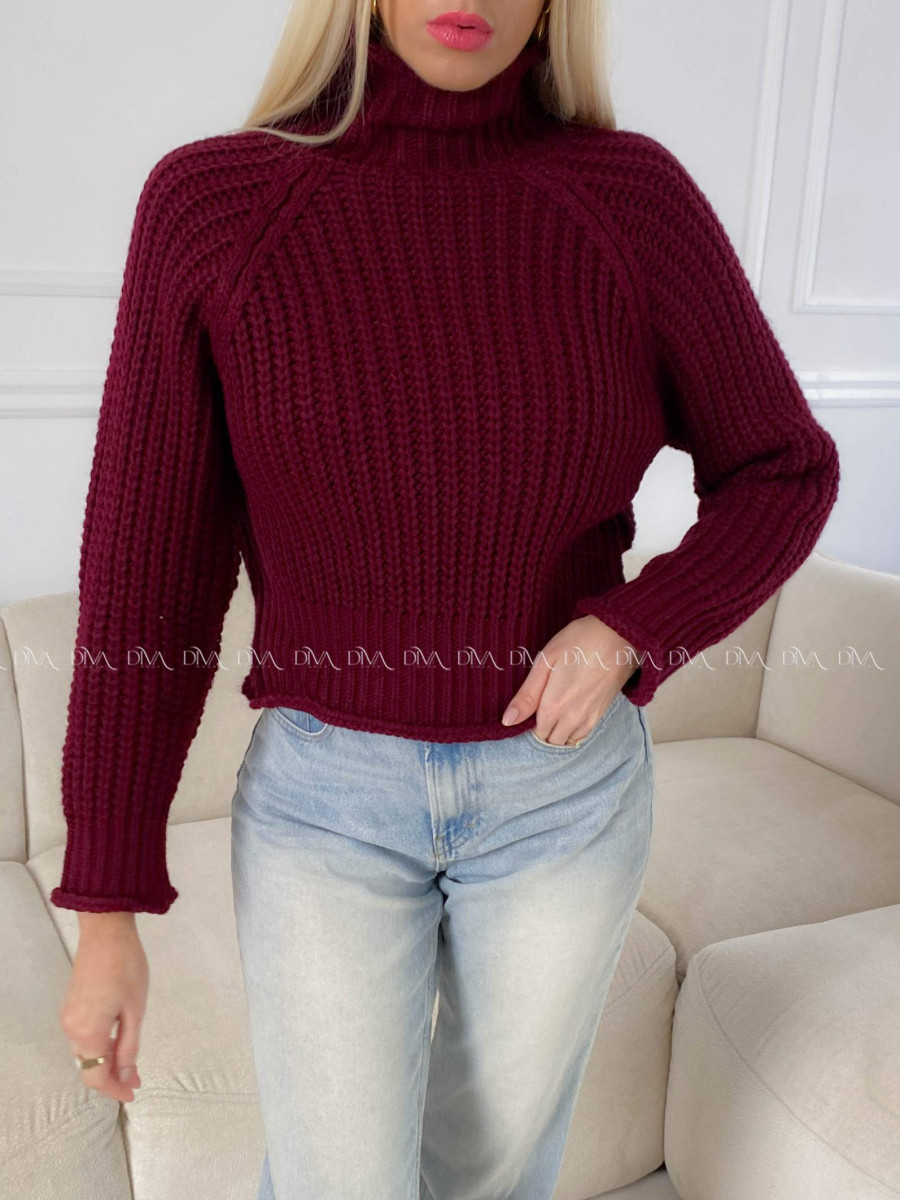 Crop rolák burgundy A 176