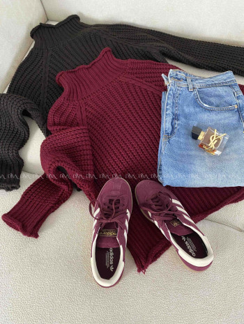 Crop rolák burgundy A 176