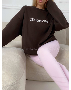 Oversize mikina chocolate čokoládová A 195
