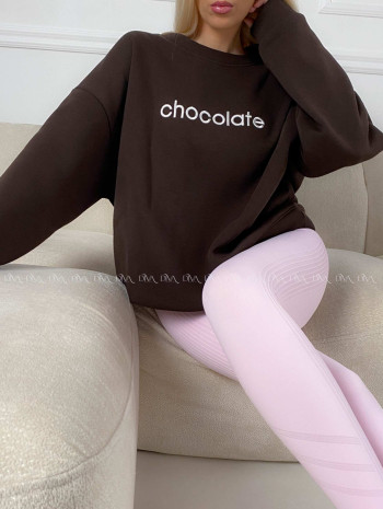 Oversize mikina chocolate čokoládová A 195