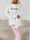 Oversize mikina chocolate biela A 195 Oversize mikina chocolate biela A 195