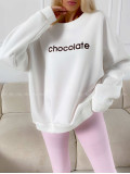 Oversize mikina chocolate biela A 195 Oversize mikina chocolate biela A 195