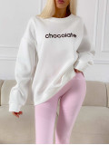 Oversize mikina chocolate biela A 195 Oversize mikina chocolate biela A 195