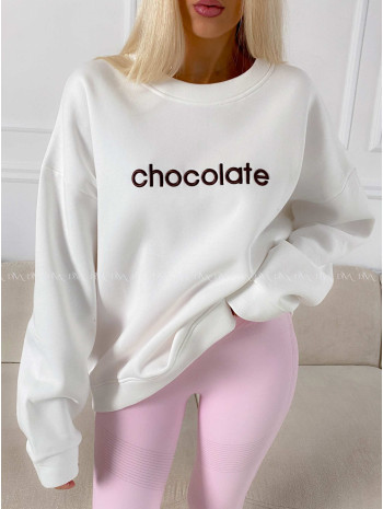 Oversize mikina chocolate biela A 195 Oversize mikina chocolate biela A 195