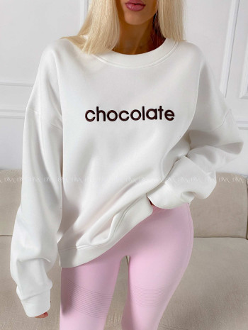 Oversize mikina chocolate biela A 195