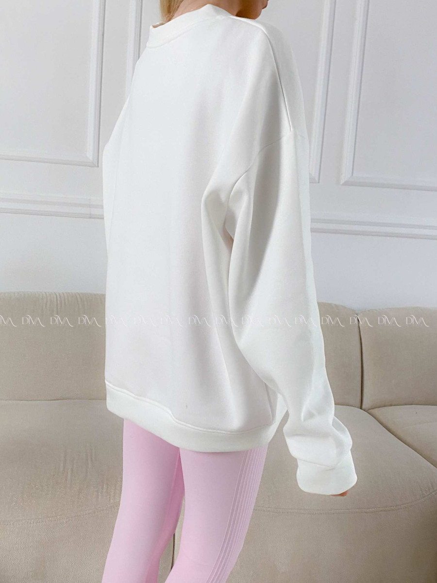 Oversize mikina chocolate biela A 195 Oversize mikina chocolate biela A 195
