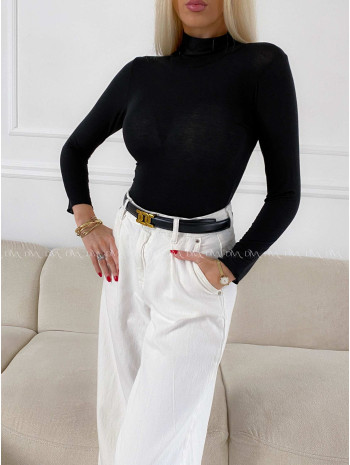 Tenký rolák s kašmírom čierny A 196