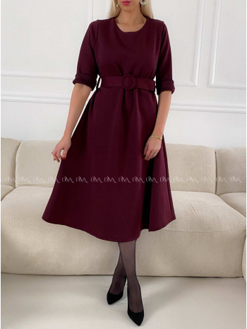 Teplé A- šaty s opaskom Mia burgundy A 200 Teplé A- šaty s opaskom Mia burgundy A 200
