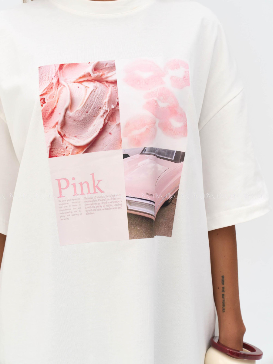Oversize tričko pink passion B 16