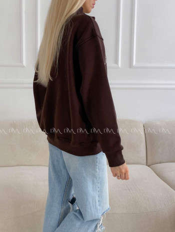 Oversize mikina club privé čokoládová B 15 Oversize mikina club privé čokoládová B 15