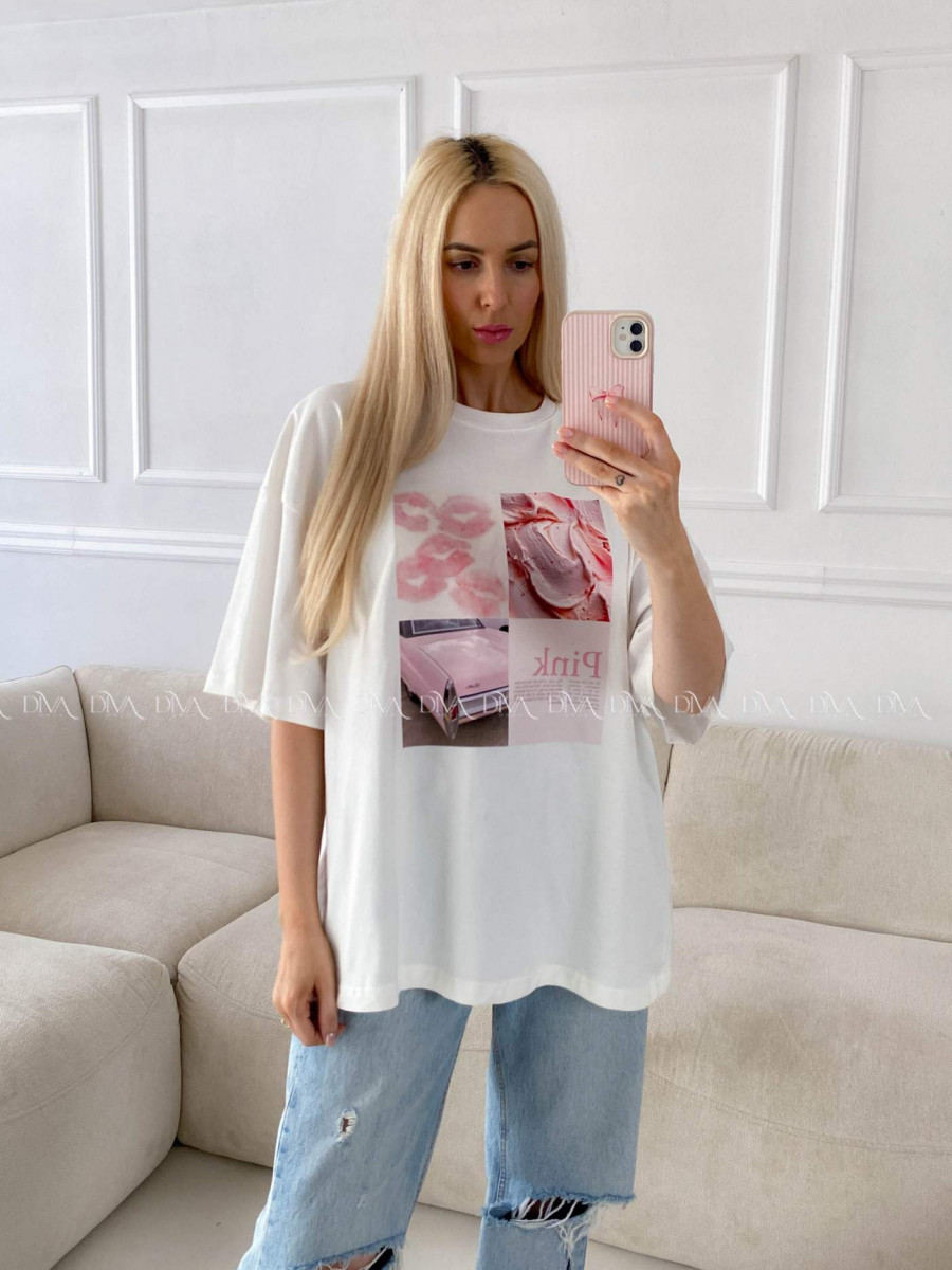 Oversize tričko pink passion B 16