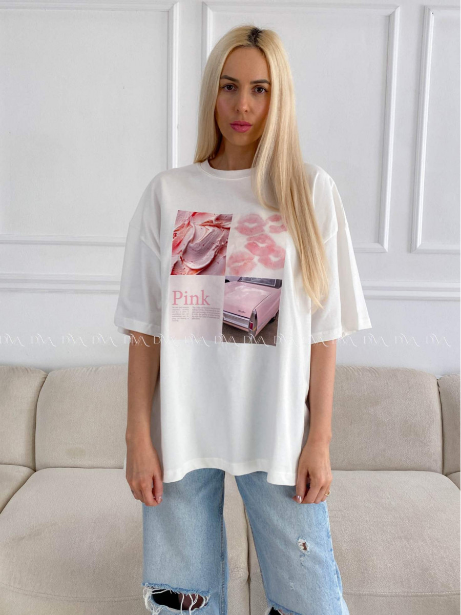 Oversize tričko pink passion B 16