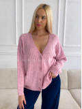 Oversize kardigan na gombíky ružový B 12