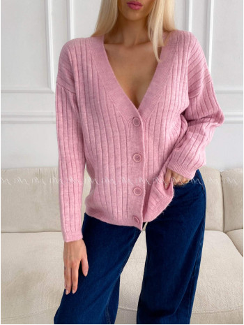 Oversize kardigan na gombíky ružový B 12