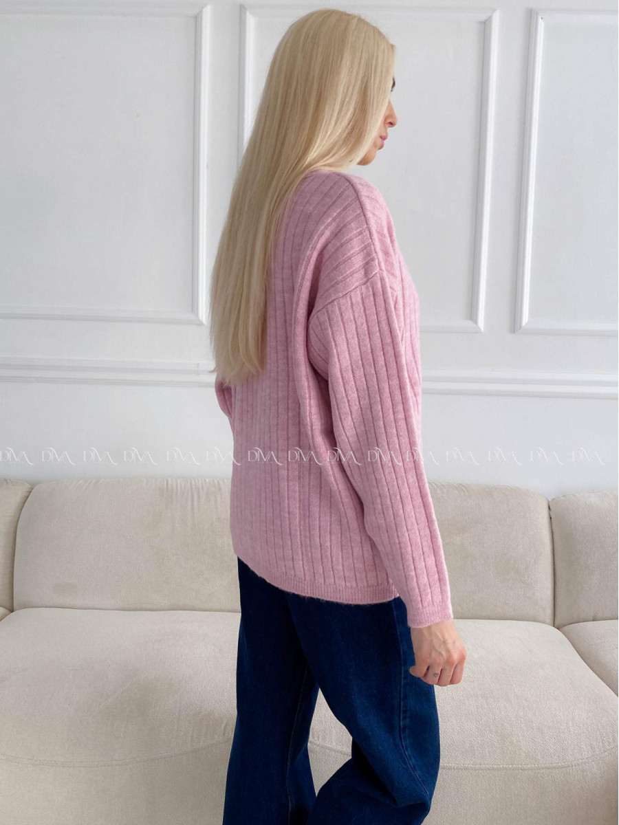 Oversize kardigan na gombíky ružový B 12