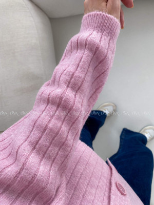 Oversize kardigan na gombíky ružový BB 12