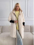 Prechodná oversize bunda s kapucňou maslová A 204 Prechodná oversize bunda s kapucňou maslová A 204