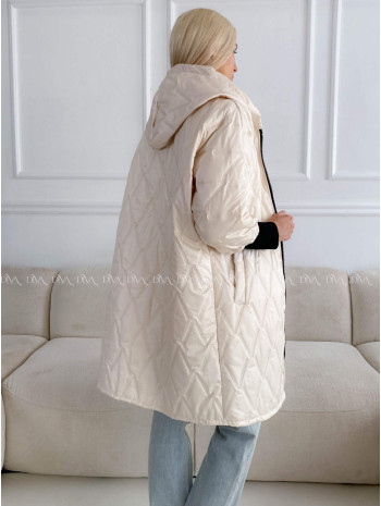 Prechodná oversize bunda s kapucňou maslová A 204 Prechodná oversize bunda s kapucňou maslová A 204