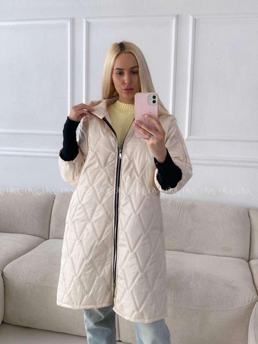 Prechodná oversize bunda s kapucňou maslová A 204 Prechodná oversize bunda s kapucňou maslová A 204
