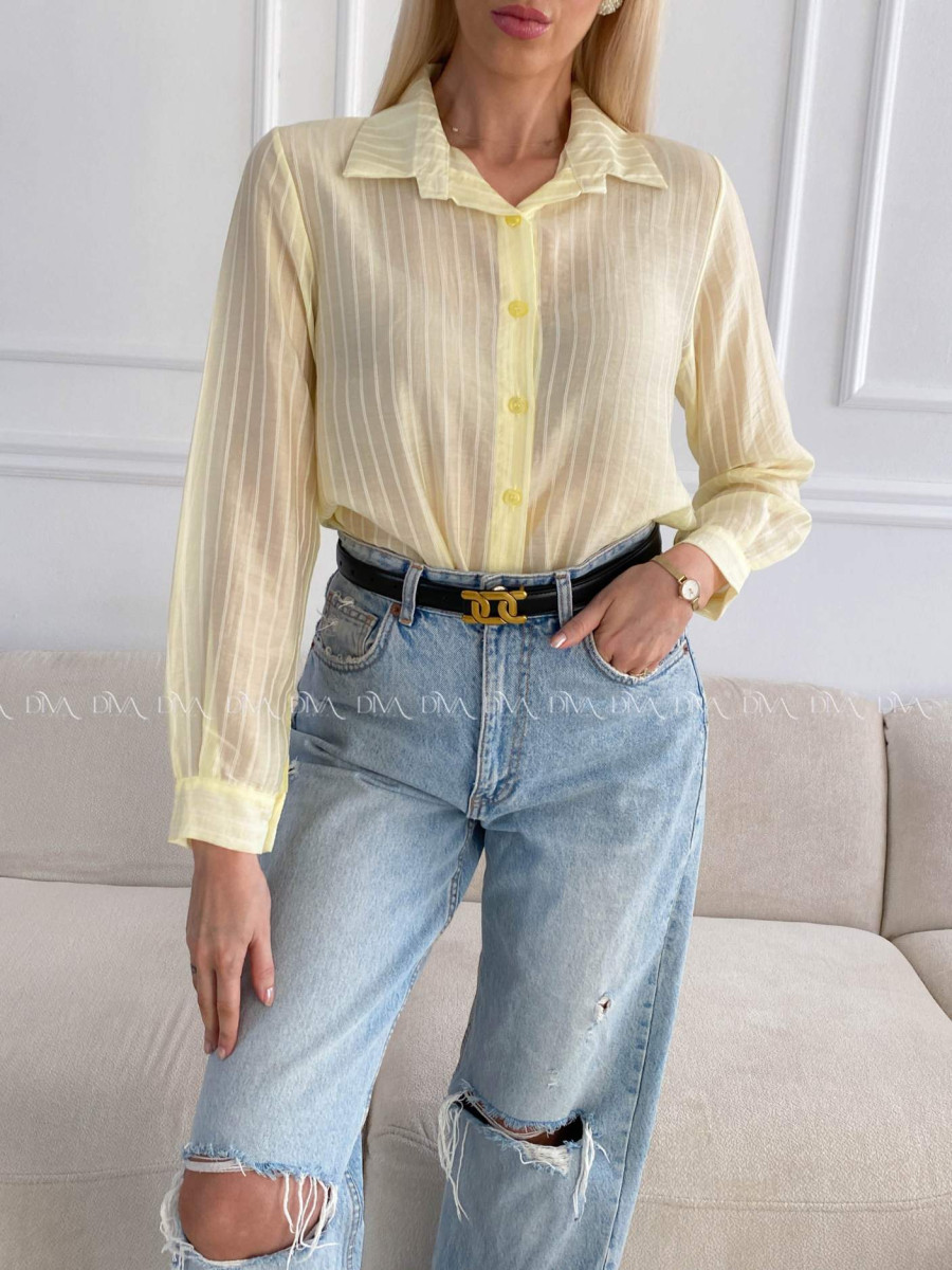 Ľahká pruhovaná blúzka žltá A 208