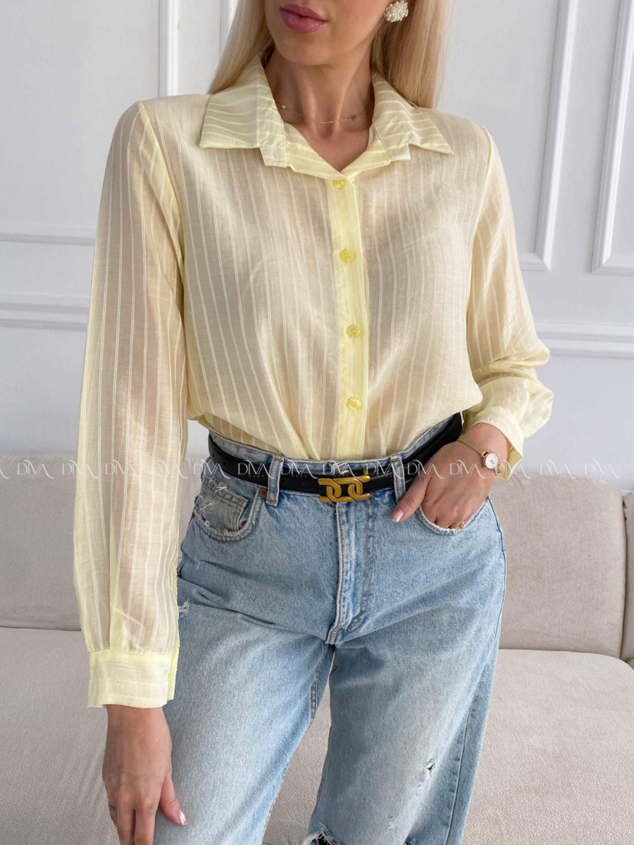 Ľahká pruhovaná blúzka žltá A 208