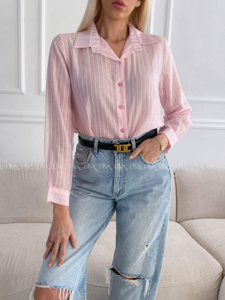 Ľahká pruhovaná blúzka ružová A 208