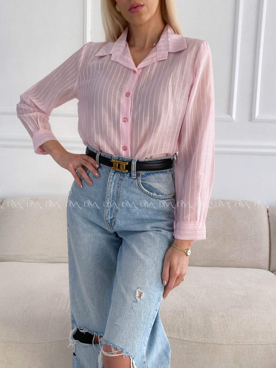 Ľahká pruhovaná blúzka ružová A 208