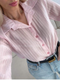 Ľahká pruhovaná blúzka ružová A 208