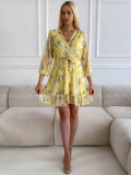 Ľahké kvetinové šaty magnolia žlté A 229