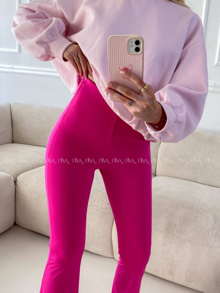Zvonové push up legíny fuchsia A 86
