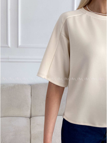 Hladké basic tričko Tally maslové A 235