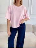 Hladké basic tričko Tally baby pink A 235