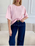 Hladké basic tričko Tally baby pink A 235