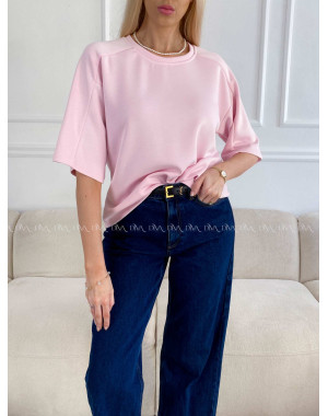 Hladké basic tričko Tally baby pink A 235