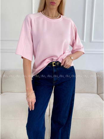 Hladké basic tričko Tally baby pink A 235