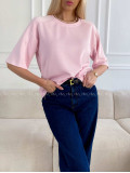 Hladké basic tričko Tally baby pink A 235
