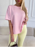 Hladké basic tričko Leon baby pink A 236