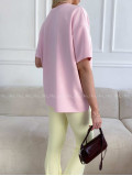 Hladké basic tričko Leon baby pink A 236