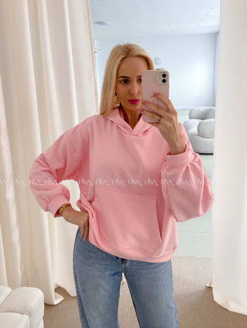 Oversize bavlnená mikina fruit pink AB 24