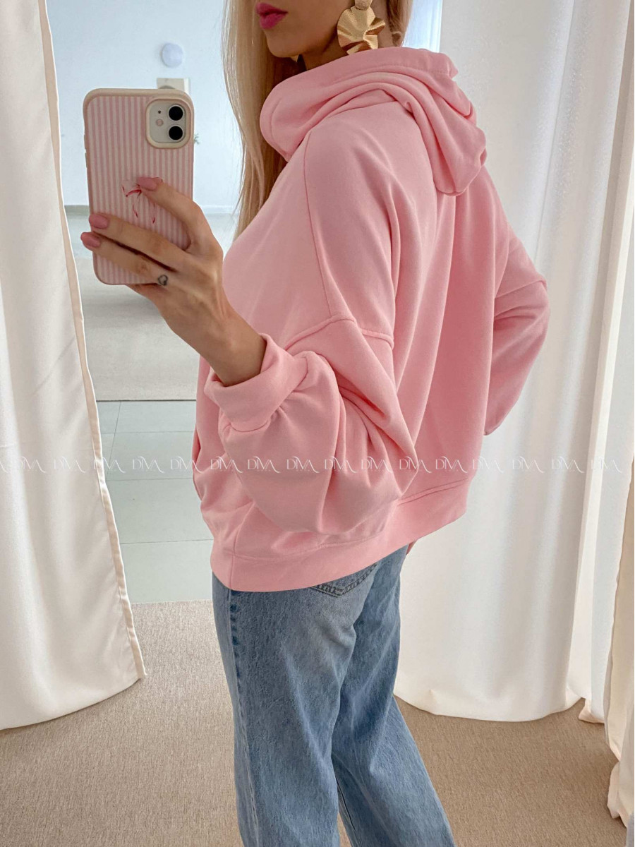 Oversize bavlnená mikina fruit pink AB 24