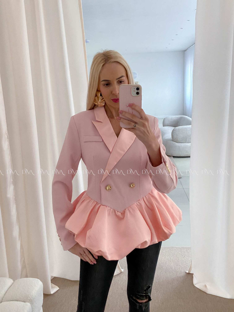 Sakový peplum top baby růžový AB 31