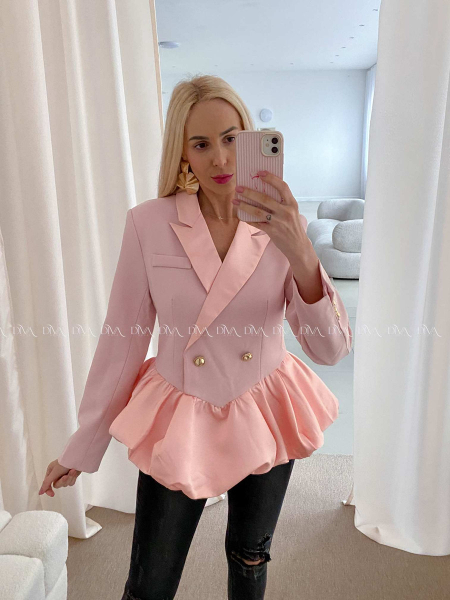 Sakový peplum top baby růžový AB 31