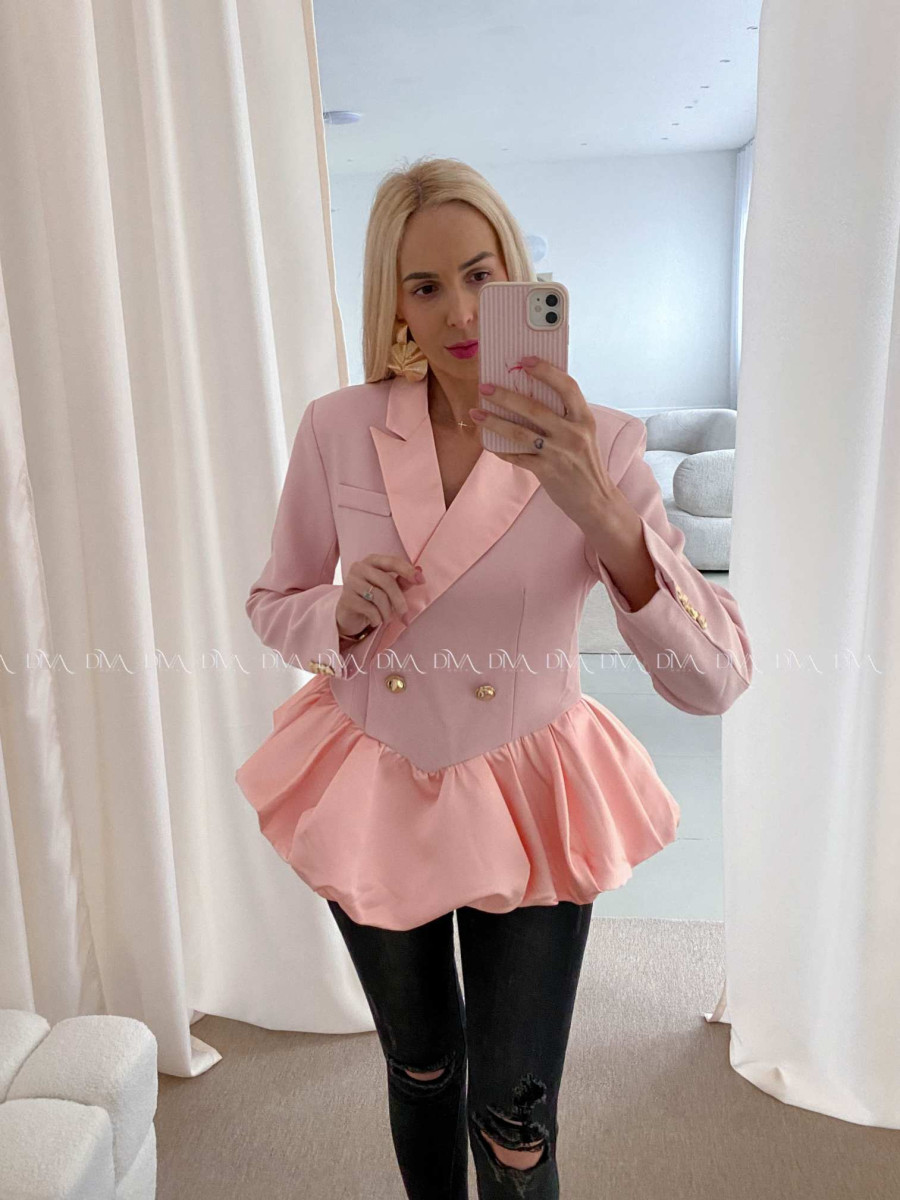 Sakový peplum top baby růžový AB 31