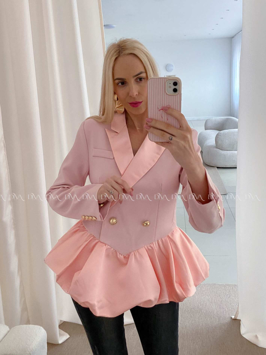 Sakový peplum top baby růžový AB 31