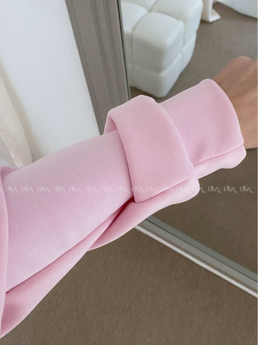 Oversize hladká mikina baby pink AB 25