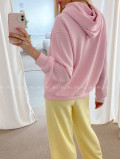 Oversize hladká mikina baby pink AB 25