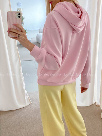 Oversize hladká mikina baby pink AB 25