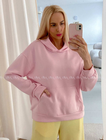 Oversize hladká mikina baby pink AB 25 Oversize hladká mikina baby pink AB 25