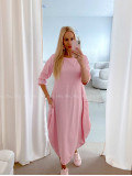 Športové maxi šaty v hruškovom strihu baby pink AB 16